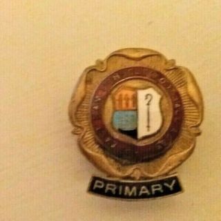 Vintage Enamel Football Badge - East Ham Schools League Primary 