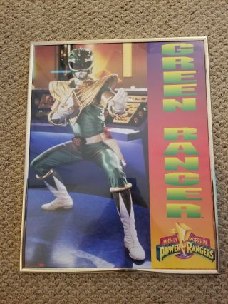 Vtg 1994 Mighty Morphin Power Rangers Framed Poster Tommy Green Ranger 16 " X 20 "
