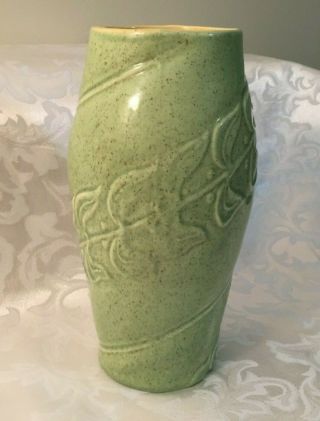 Vintage 1950s? Green Speckled Red Wing Pottery USA 8 3/4 