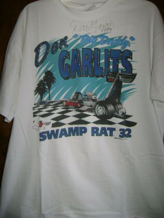 Don Garlits Museum Of Drag Racing Swamp Rat 32 Mono Strut T/f Shirt Xl Autograph