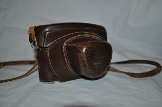 Vintage E.  Leitz Wetzlar Leica Leather Camera Case.  W/ Strap Made In Germany