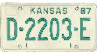 99 Cent 1987 Kansas Dealer License Plate 2203 - E