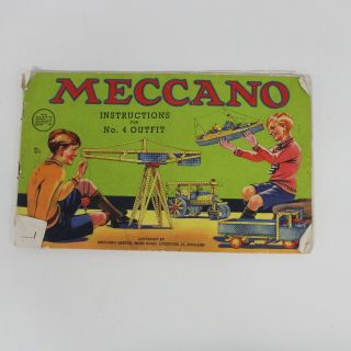 Vintage Meccano Instructions For No.  4 Outfit Booklet 544