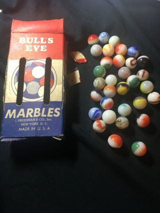 Vintage Bulls Eye Marbles Made In The Usa