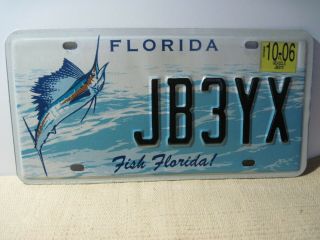 2006 Florida Graphic License Plate.  Fish Florida.