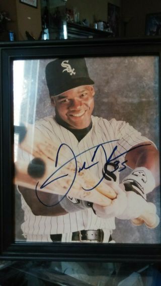 Frank Thomas Framed 8x10 Photo Autographed Signed Chicago White Sox Swing Smile