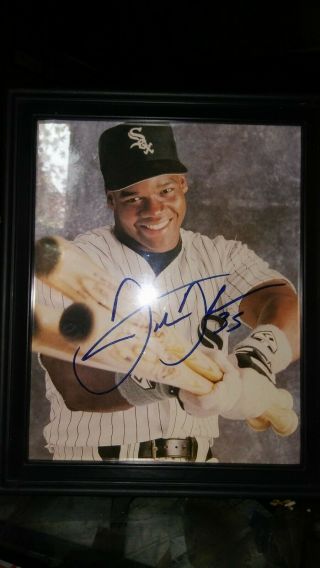 Frank Thomas Framed 8x10 Photo Autographed Signed Chicago White Sox Swing Smile 2