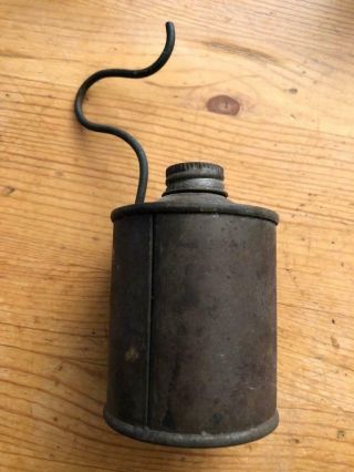 Vintage Alcohol Preheat Can With Radius Tube For Pressurized Kerosene Lanterns