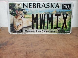 Nebraska Mountain Lion Plate