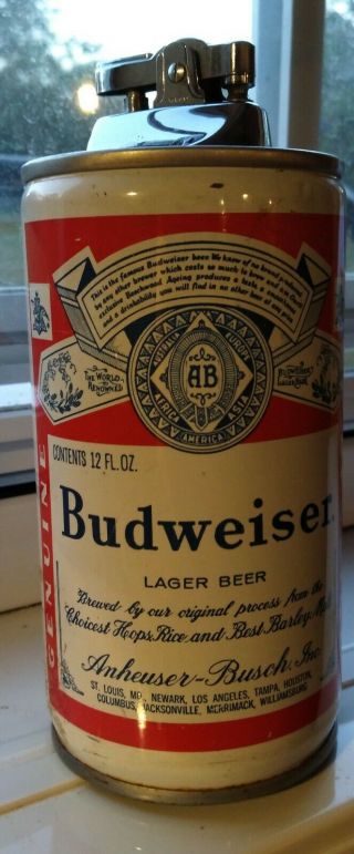 Vintage Miniature Budweiser King Of Beers Beer Can Lighter 1980 