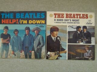 Vintage Record Covers Only The Beatles Help & Hard Day 