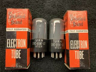 2 Nos Matched Rca 6sn7gt Vt - 231 Wwii Tubes Usa 1940 