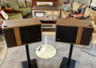 Vintage Bose 301 Series I Stereo Bookshelf Speakers Walnut Refoamed