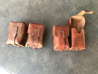 Vintage Serbian/yugoslavian Military Leather Ammo Pouches