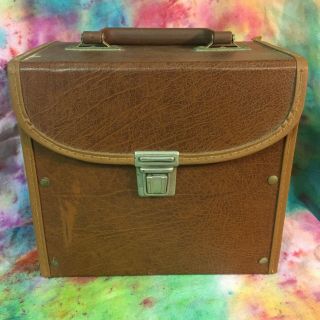 Vintage Faux Leather 45 Record Carrying Case Box