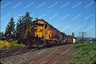 Orig Slide Southern Pacific Sds45t - 2 9319 Five T - Motors With Freight Origina