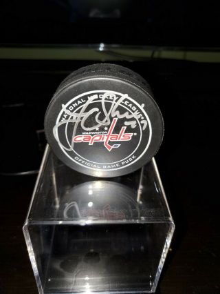 T.  J.  Oshie Washington Capitals Signed Official Game Puck - Capitals Org