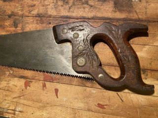 Antique/vintage D - 15 Henry Disston & Son Hand Saw /victory
