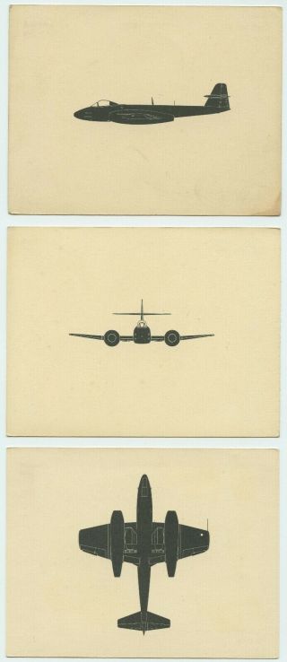 Three Vintage Aircraft Recognition Cards - Gloster Meteor F Mk.  8