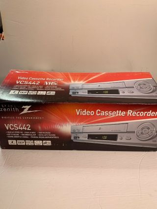 Zenith Vcs442 Hi Fi 4 Head Stereo Video Cassette Recorder Vhs Player Silver