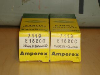 2 Amperex Pq 7119/e182cc Nos/nib Matched/balanced 1962 Tubes Holland
