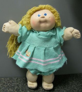 Vintage 1978 - 82 Authentic Cabbage Patch Doll.  Blonde Wool Hair/blue Painted Eyes.