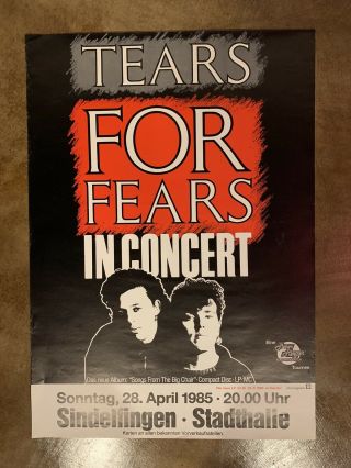 Tears For Fears Vintage Concert Poster 1985 Germany