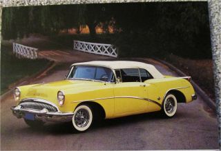 1954 Buick Skylark Convertible Car Print (yellow,  White Top)