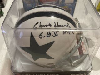 Dallas Cowboys Chuck Howley Bowl V Signed Auto Riddell Mini Helmet Jsa