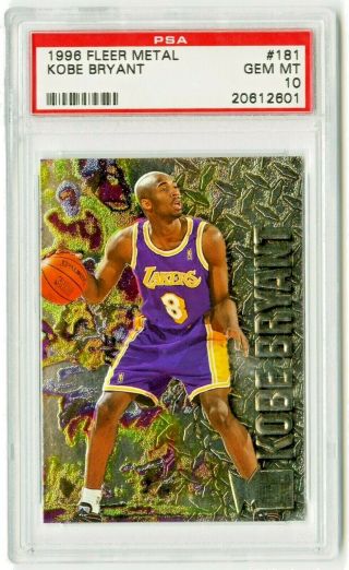 1996 - 97 Kobe Bryant Fleer Metal Rookie Rc 181 Lakers Psa 10 Gem Hof Mamba