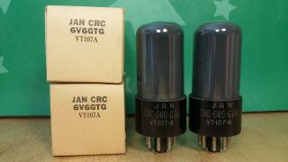 Matched Pair Rca Jan Crc 6v6gt /g Vt - 107a Nos Nib Gray Glass 1946 Vacuum Tubes