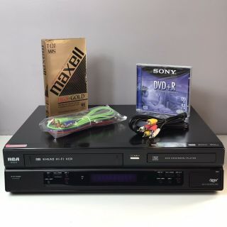 Rca Dvd Recorder Player 6 Head Vcr Combo Built - In Tuner Remote Drc8335 Tape