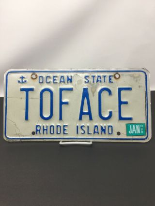 Rhode Island Vanity License Plate Toface 2 Face Two Faced Back Stabbin’,