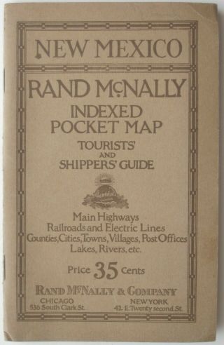 1921 Named Trail Road Map Mexico Landing Fields Indian Reservations
