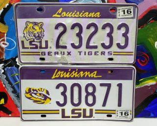 Lsu Louisiana License Plate Vanity Tag Sign Baseball Football Basketball Tigers