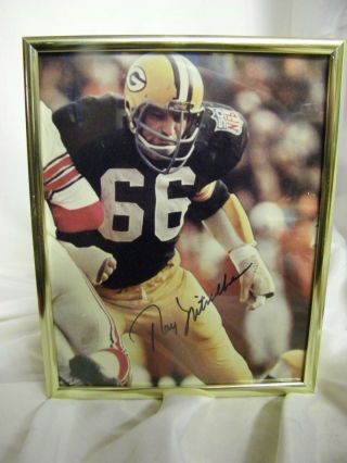 Green Bay Packers Ray Nitschke Signed 8x10 Framed Color Picture