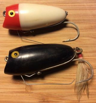 2 Vintage Tony Accetta Jigolet Lures (1st) Red & White (2nd) All Black