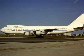 35mm Colour Slide Of Leased Air Algerie Boeing 747 - 244b Tf - Abq
