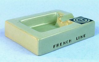 Ss Normandie French Line Cgt Art Deco Green Souvenir Ashtray Jean Luce 1930 