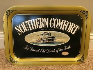 Vintage 1970s 80s Southern Comfort Liquor Metal Serving Tray