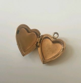 Vintage Guilloche Enamel Rose Gold Filled Heart Locket by CMC CARL M COHR Danish 3