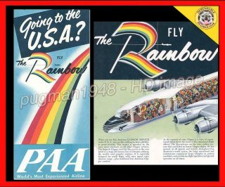 Pan Am Airways C1953 Airline Brochure.  Douglas Dc - 6 Rainbow Cutaway