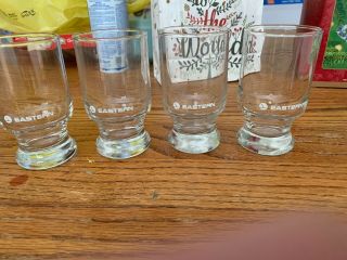Set Of 4 Eastern Airlines Footed Juice Glasses First Class Glassware Vintage