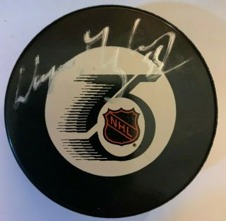Wayne Gretzky Autographed Nhl 75th Anniversary Official Game Hockey Puck Nhl