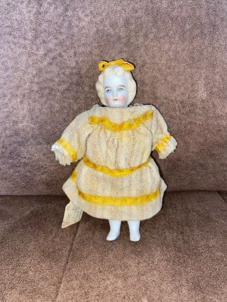 Antique German Bisque Doll Molded Hair 5” Marked 240 And 4 On Her Back