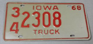 1968 Iowa Truck License Plate Floyd County