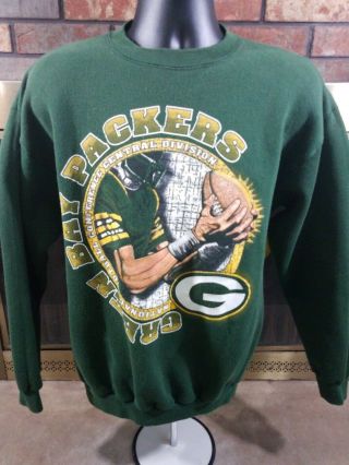 Vintage Green Bay Packers Nfl Football Crewneck Sweatshirt Nfc Mens Size Large