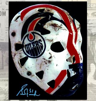 Grant Fuhr Edmonton Oilers Goalie Mask Autographed 8x10
