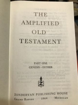Vintage The Amplified Bible Old Testament Part One - Genesis to Esther HC DJ 3
