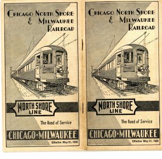 North Shore Line,  System Interurban Passenger Time Table,  May 21,  1939 46 Pages